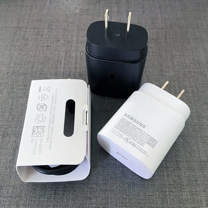 Adaptador de pared superrápido EP-TA800 de Samsung con carga rápida y cable USB-C de 100 cm para Galaxy Note 10, 20, S22, S21 Ultra, S10+, A55 y A15 Plus.