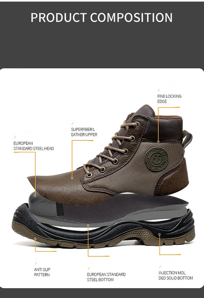 Los zapatos de seguridad para hombre son zapatos de trabajo resistentes a impactos, perforaciones, antiestáticos, antideslizantes, resistentes al desgaste y a las salpicaduras.