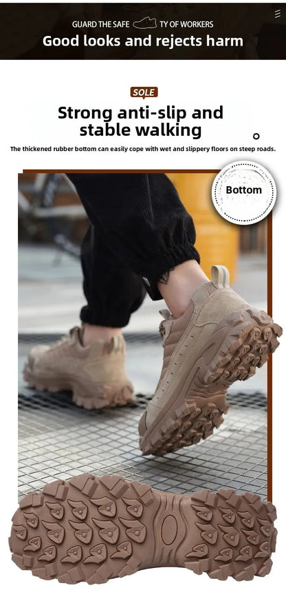 Spring New Men's Steel Toe Safety Shoes Breathable Work Shoes Anti Crush And Piercing High Temperature Resistant Wear Proof