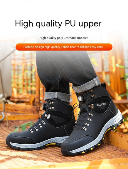 Zapatos de seguridad con botón giratorio, zapatillas de trabajo para hombre, zapatos indestructibles, zapatos de protección a prueba de pinchazos, botas de trabajo, botas tácticas.