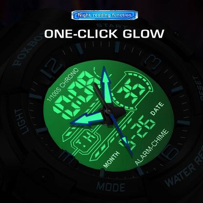 LIGE-Reloj de pulsera deportivo militar para hombre, nuevo, resistente al agua hasta 50 m, con alarma y pantalla LCD dual, de cuarzo