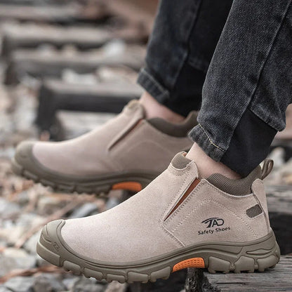 Botas de seguridad de soldadura de corte bajo para hombre, zapatos de trabajo de construcción antiaplastamiento, zapatos indestructibles a prueba de pinchazos, botas de trabajo de seguridad.