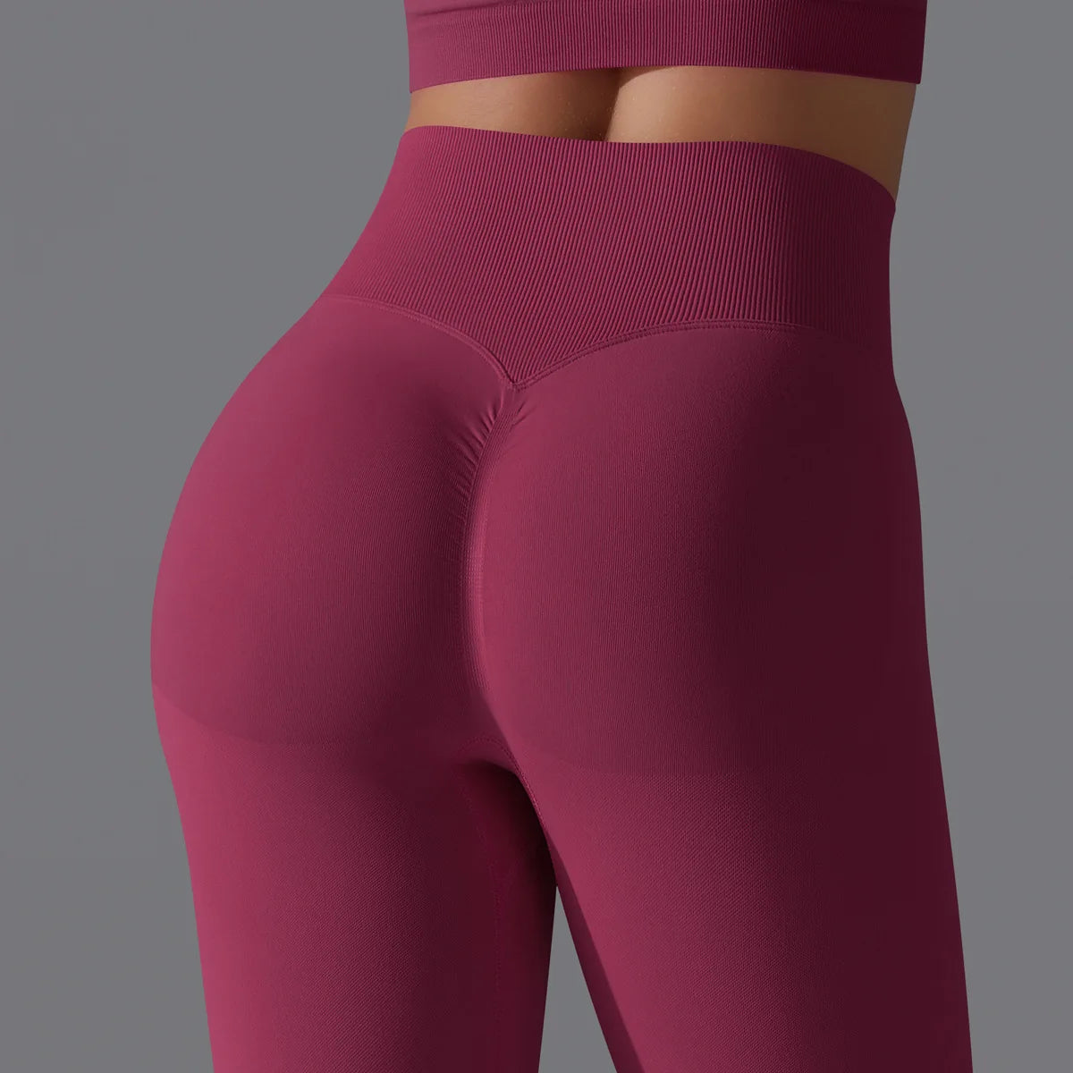 Leggings deportivos de yoga para mujer, sin costuras, cintura alta, elásticos, color sólido, para gimnasio, correr, secado rápido, realce y efecto moldeador.