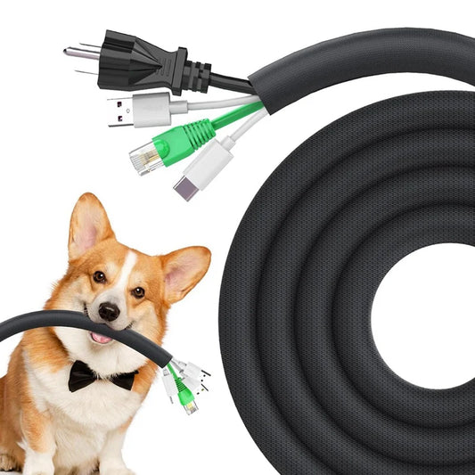 Protector de cable de 3 m apto para mascotas, funda de 1,27 cm, protege los cables de mordeduras de perros y gatos.