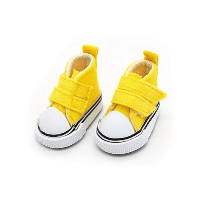 Accesorios BJD 5cm 1/6 Zapatos de muñeca Zapatos hechos a mano para muñecas Mini cordones de lona Accesorios de muñeca Juguetes casuales Regalo para niños