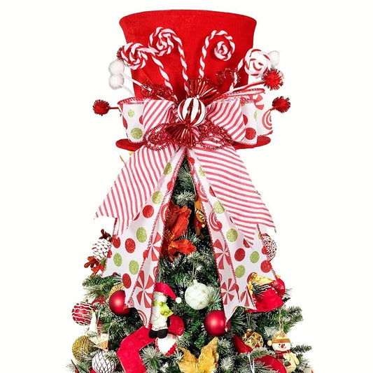 Decoración navideña roja y blanca para fiestas, accesorio festivo, gran centro de mesa para fiestas, uso versátil para la mesa festiva.