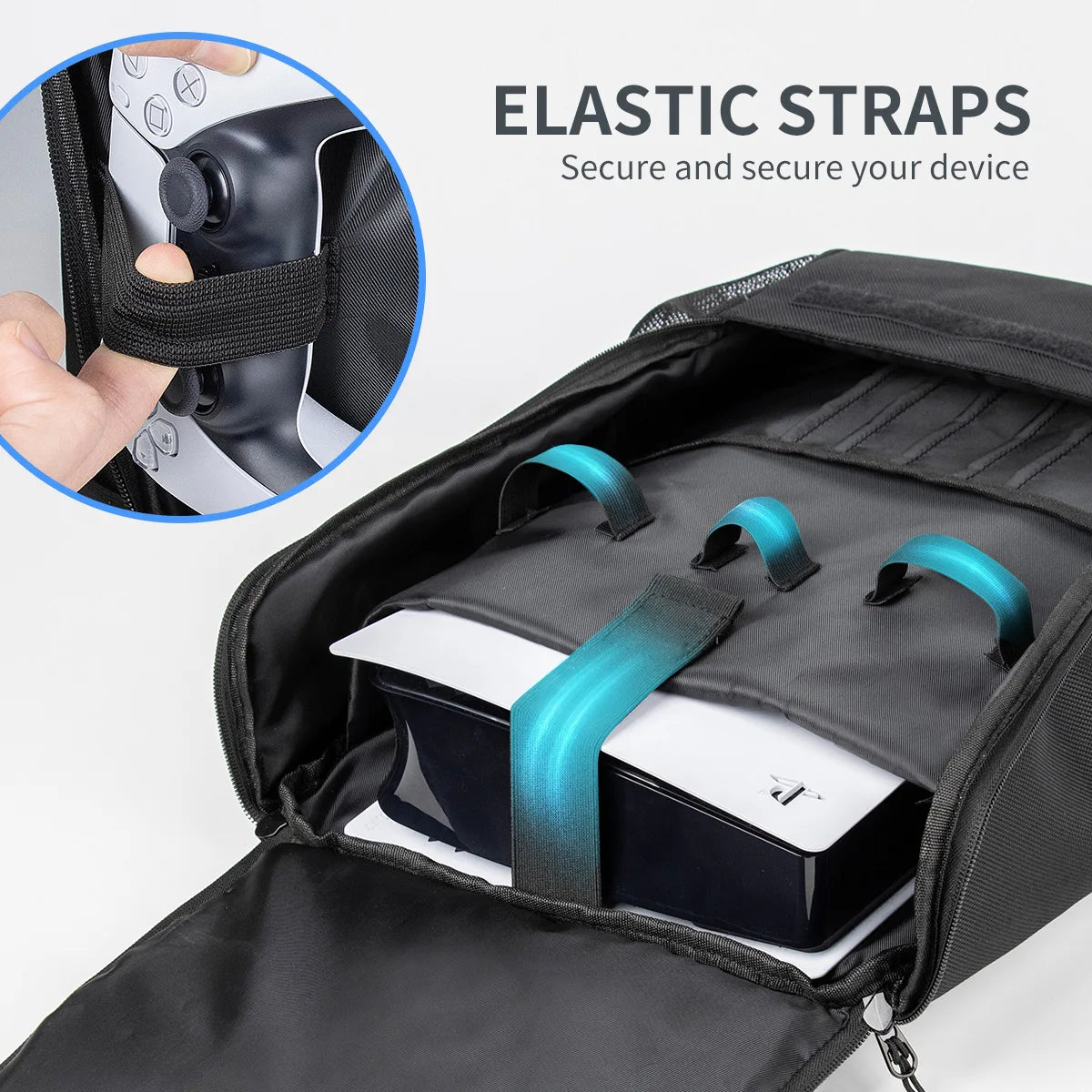 Mochila para juegos para consola PS5 Pro y accesorios, estuche protector de viaje de gran capacidad, compatible con PS5 Slim