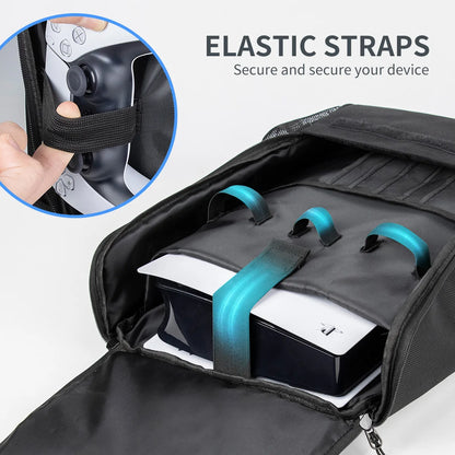 Mochila para juegos para consola PS5 Pro y accesorios, estuche protector de viaje de gran capacidad, compatible con PS5 Slim