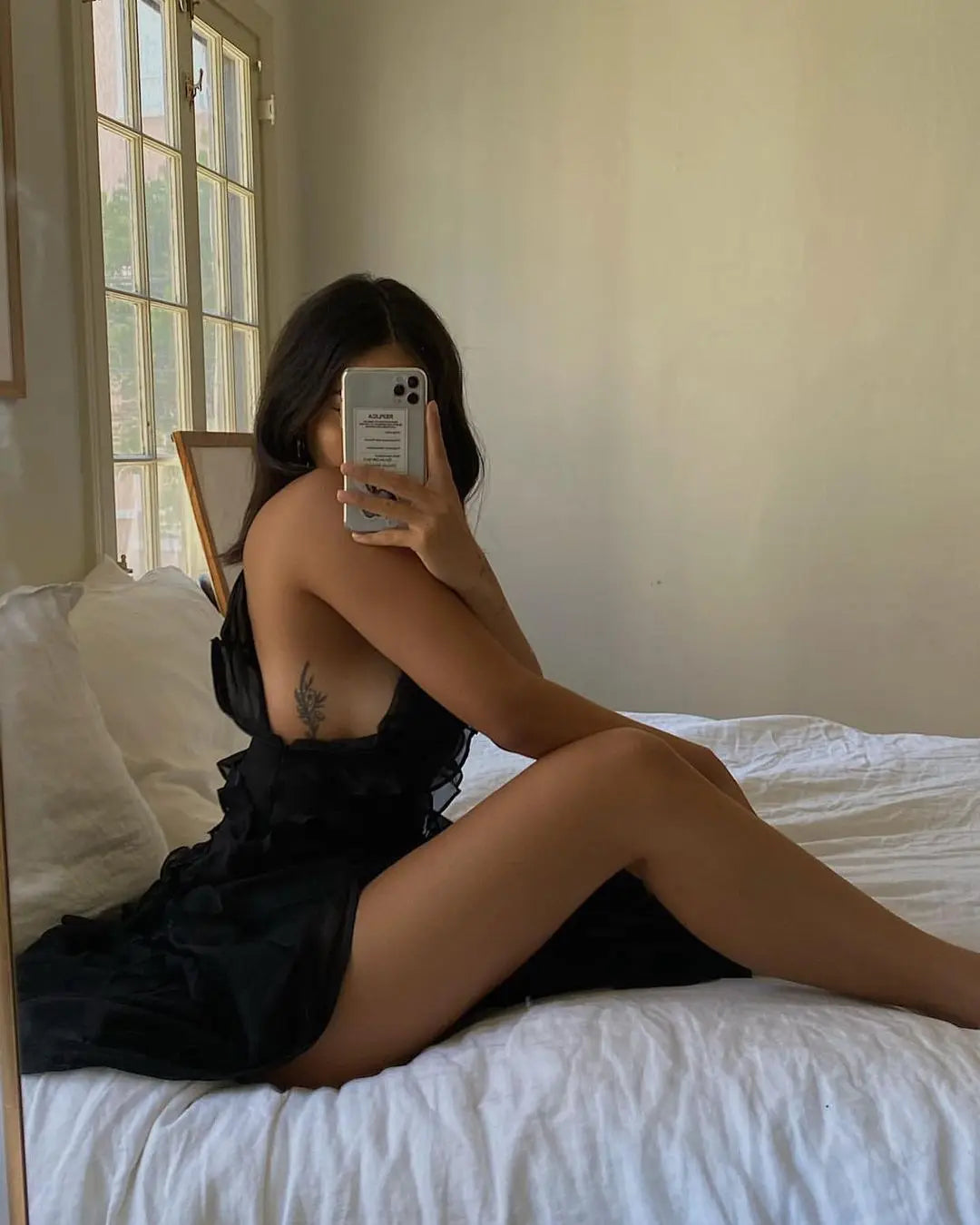 Vestido largo de gasa con volantes para mujer, estilo maxi, con espalda descubierta y abertura, ideal para fiestas de graduación, bodas y eventos de verano. Vestido largo y elegante.