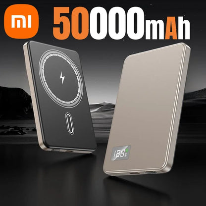Batería externa inalámbrica magnética portátil Xiaomi de 500.000 mAh, PD22,5 W, carga rápida, compatible con Magsafe para iPhone y Samsung.