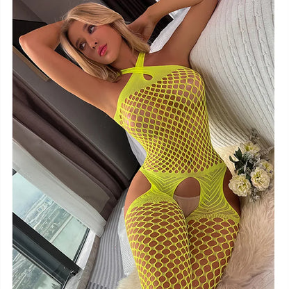 Lencería erótica sexy y caliente, bodystockings para mujer, medias de malla con entrepierna abierta, babydolls, peluches eróticos, monos, disfraces sexys
