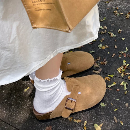 Sandalias vintage de mujer con suela gruesa, sin cordones, otoño/invierno 2024, nuevo estilo, tacón interior reforzado, adoquines de poliuretano