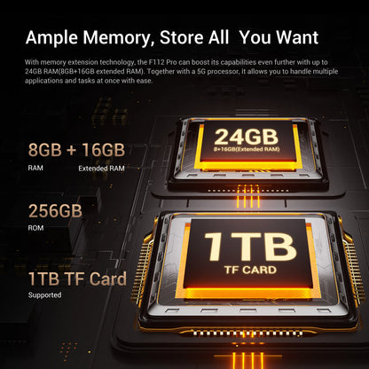 [Estreno mundial] Fossibot F112 PRO 5G Smartphone resistente, pantalla HD+ de 6,88", batería de 7150 mAh, 24 GB (8+16) + 256 GB, Android 14, cámara de 50 MP