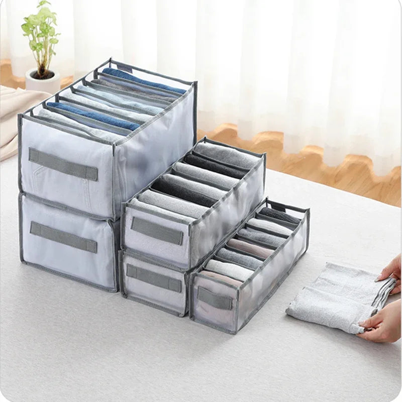Caja de almacenamiento para organizar jeans, organizador de armario, sistema de organización de ropa, organizador de cajones, armario, organizador de almacenamiento de pantalones