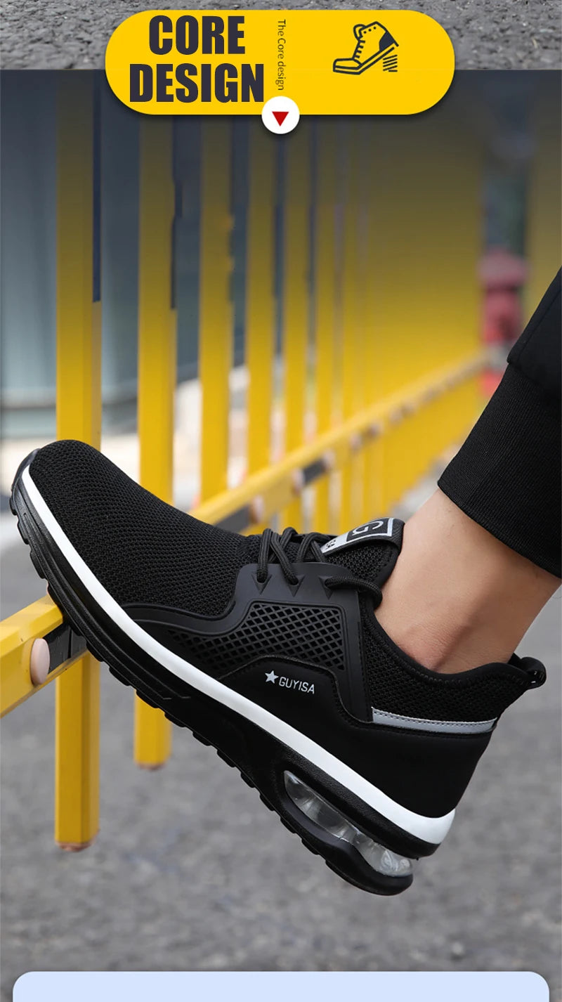 Steel Toe Protective Safety Shoes Men Women Work Sneakers Lightweight Breathable Indestructible Work Shoes Men Safety Boots