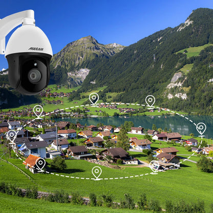 Cámara IP exterior 4K de 8 MP con PTZ, zoom 30x, varifocal, Onvif, H.265, domo, PoE, audio, IMX415, protocolo Hikvision.