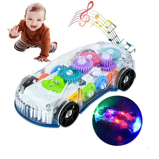 Juguetes para bebés, coche de policía para niños pequeños, vehículo eléctrico de juguete, conducción automática, engranajes transparentes, música, luces, coches, juguetes para niños.
