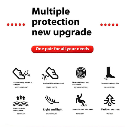 Los nuevos zapatos de protección laboral son anti-aplastamiento y anti-perforación, calzado cómodo y resistente para hombre, para otoño e invierno, ideal para la construcción.