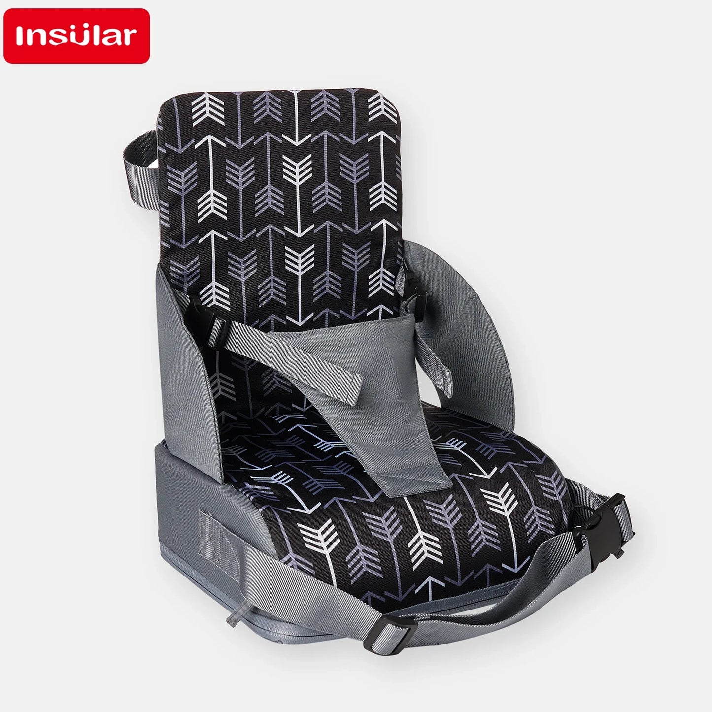 INSULAR Asiento infantil portátil, plegable y antideslizante, con cojín alto, para comedor de bebé, suministros de viaje para niños