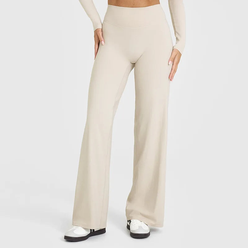 Pantalones deportivos rectos para mujer, sin la incomodidad de los pantalones de pierna ancha, ideales para yoga, ropa de fitness transpirable, pantalones casuales versátiles.