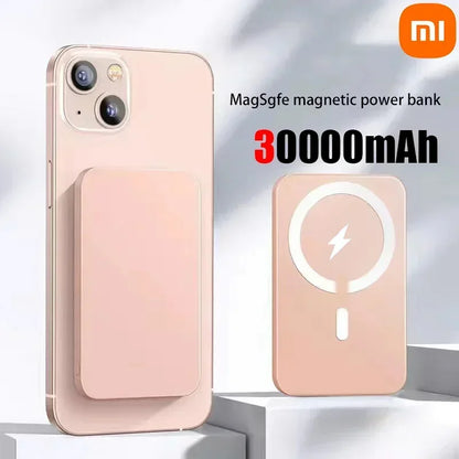 Banco de energía magnético portátil Xiaomi de 500000 mAh con cargador rápido inalámbrico de 25 W, gran capacidad, compatible con Magsafe para iPhone y Huawei.