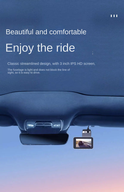 Grabadora de salpicadero Hikvision con cámara dual delantera y trasera, visión nocturna Starlight y pantalla de 3 pulgadas.