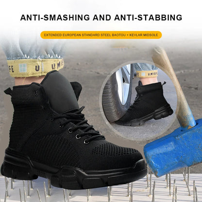 Safety Shoes Man Steel Toe Anti-Puncture Men's Work Shoes Men's Safety Boots Lightweight Men's Boots Security Protective Boot