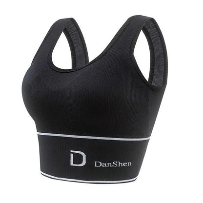 Chaleco deportivo para mujer, sin aros de acero, ropa interior a prueba de golpes, top de tubo, ropa exterior, combinable, espalda en forma de U, talla grande.