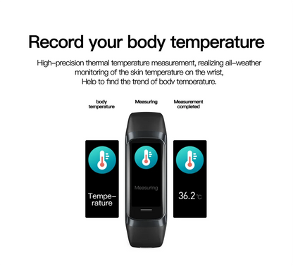 Reloj inteligente FOXBOX para hombre y mujer, resistente al agua IP67, con control de la temperatura corporal y rastreador de actividad física, LIGE