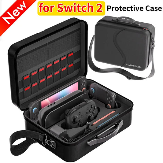 Bolsa para consola de juegos Switch 2, mando, accesorios, estuche rígido, estuche de viaje, estuche de transporte, accesorios.