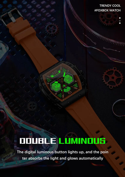 Reloj militar digital LIGE para hombre, resistente al agua hasta 50 m, LED, de cuarzo, deportivo, grande, Masculino