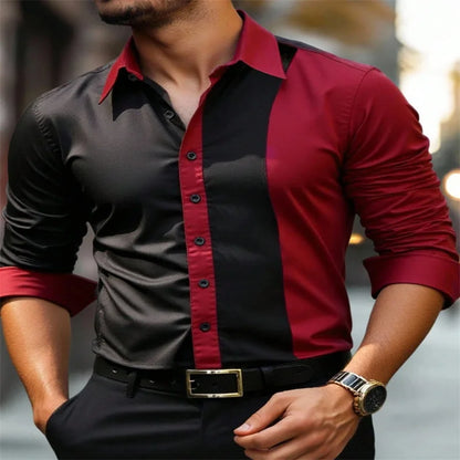 Camisa de hombre de manga larga con estampado digital de patchwork para fiesta, ideal para salir de compras a diario, talla grande 6XL