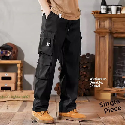 Pantalones de trabajo para hombre, de pierna recta, estilo casual, resistentes, tipo cargo, para trabajos pesados, transpirables y cómodos, estilo militar.