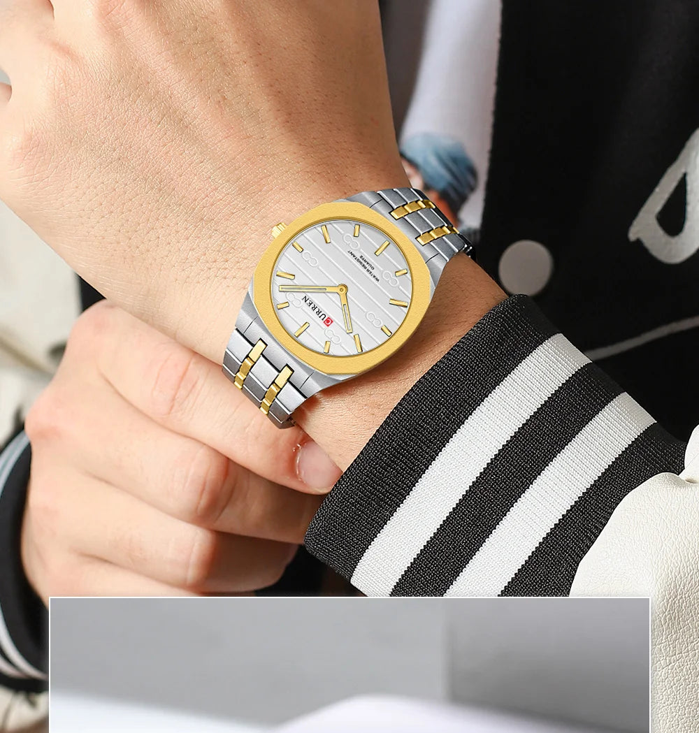 Reloj de cuarzo fino de la marca de moda CURREN, relojes de pulsera sencillos y personalizados con esfera de 38 mm resistente al agua