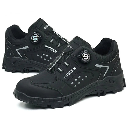 Botas de seguridad con puntera de acero para hombre - Calzado de trabajo resistente a perforaciones, antideslizante y duradero para la construcción y uso industrial en exteriores.