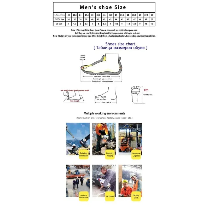 Zapatos de trabajo para hombre nuevos, con punta de acero, antigolpes y antipuñalamientos, transpirables y antideslizantes.