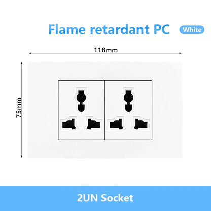 Enchufe de pared USB inteligente tipo C de 20 W con carga rápida para Italia, Chile y México; panel de interruptor de luz eléctrico de Brasil con toma USB-C universal.