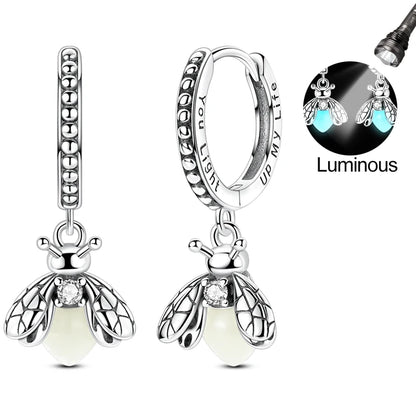 Pendientes de plata de ley 925 con diseño de mariposa, abeja, mariquita y flor de arcoíris para mujer, joyería de moda para fiestas de cumpleaños, regalos