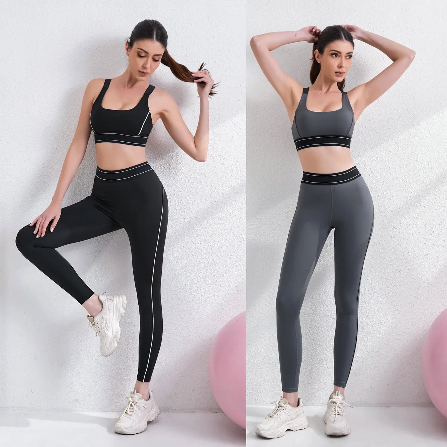 Conjunto de pantalones deportivos para pilates, yoga y fitness. Ropa de verano para yoga.