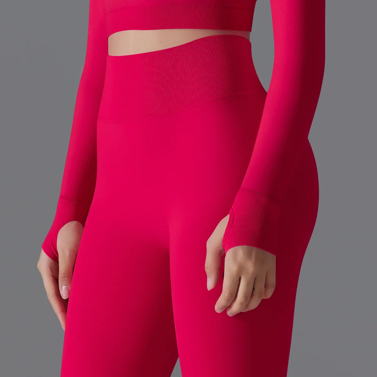 Leggings deportivos de yoga para mujer, sin costuras, cintura alta, elásticos, color sólido, para gimnasio, correr, secado rápido, realce y efecto moldeador.