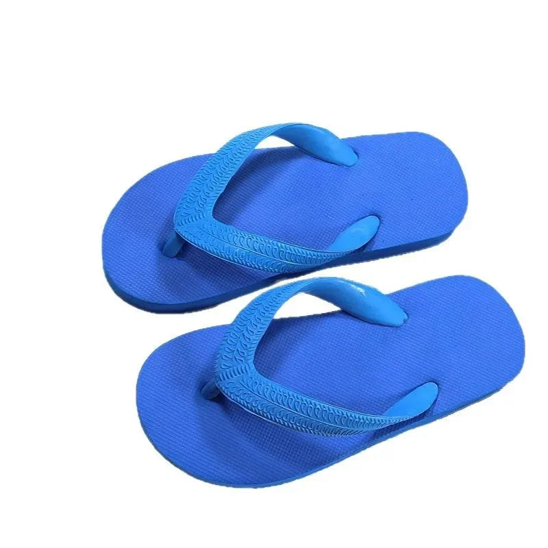 Chanclas de verano para niños 2025, zapatillas de playa de colores brillantes, zapatillas de casa unisex, material EVA de color puro