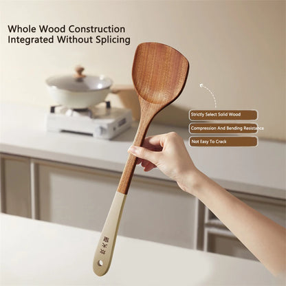 Espátula de madera de ébano COOKER KING, sartén antiadherente, espátula especial para saltear, espátula resistente al calor, cuchara para sopa de arroz, utensilios de cocina