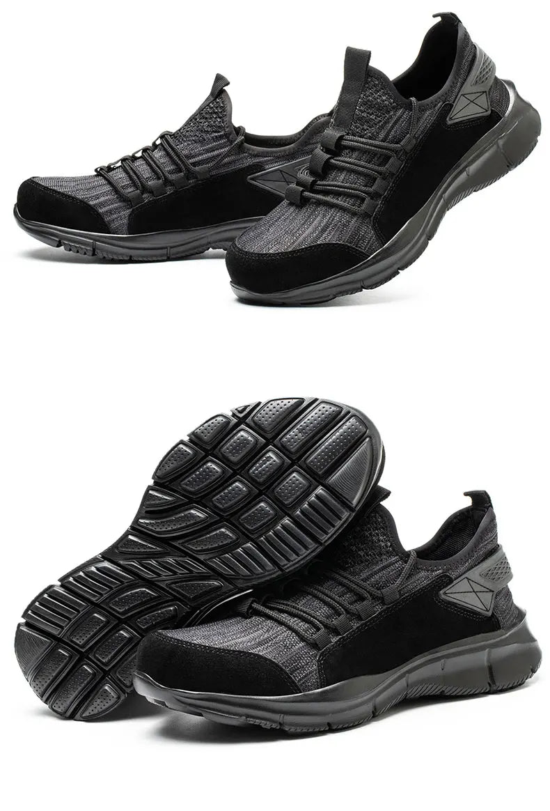 Zapatillas de trabajo para hombre, calzado de seguridad, zapatos de trabajo con puntera de acero para la construcción, botas de seguridad ligeras, zapatillas de trabajo antiperforación de Kevlar.