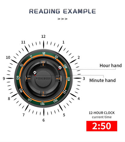 Reloj de pulsera de cuarzo para hombre FOXBOX Fashion, verde, de silicona, resistente al agua, con puntero deslizante y fuerza magnética, para deportes al aire libre.