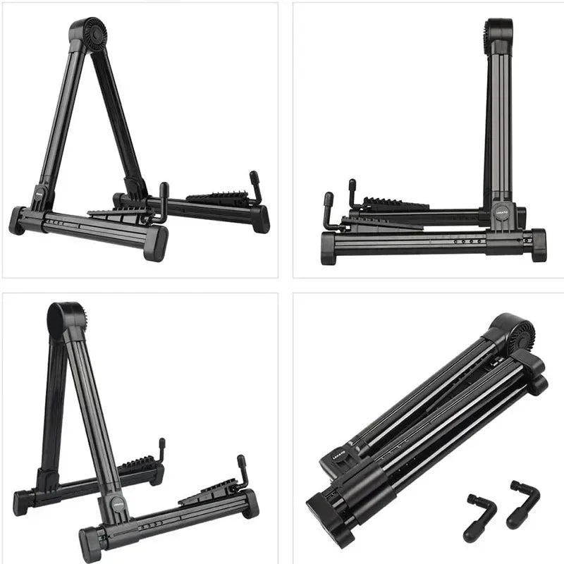 Soporte vertical para guitarra, plegable y ajustable, para ukelele, pipa, bajo, folk, clásico, eléctrico, de madera