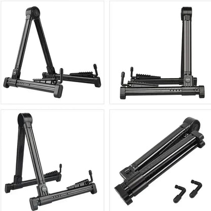 Soporte vertical para guitarra, plegable y ajustable, para ukelele, pipa, bajo, folk, clásico, eléctrico, de madera