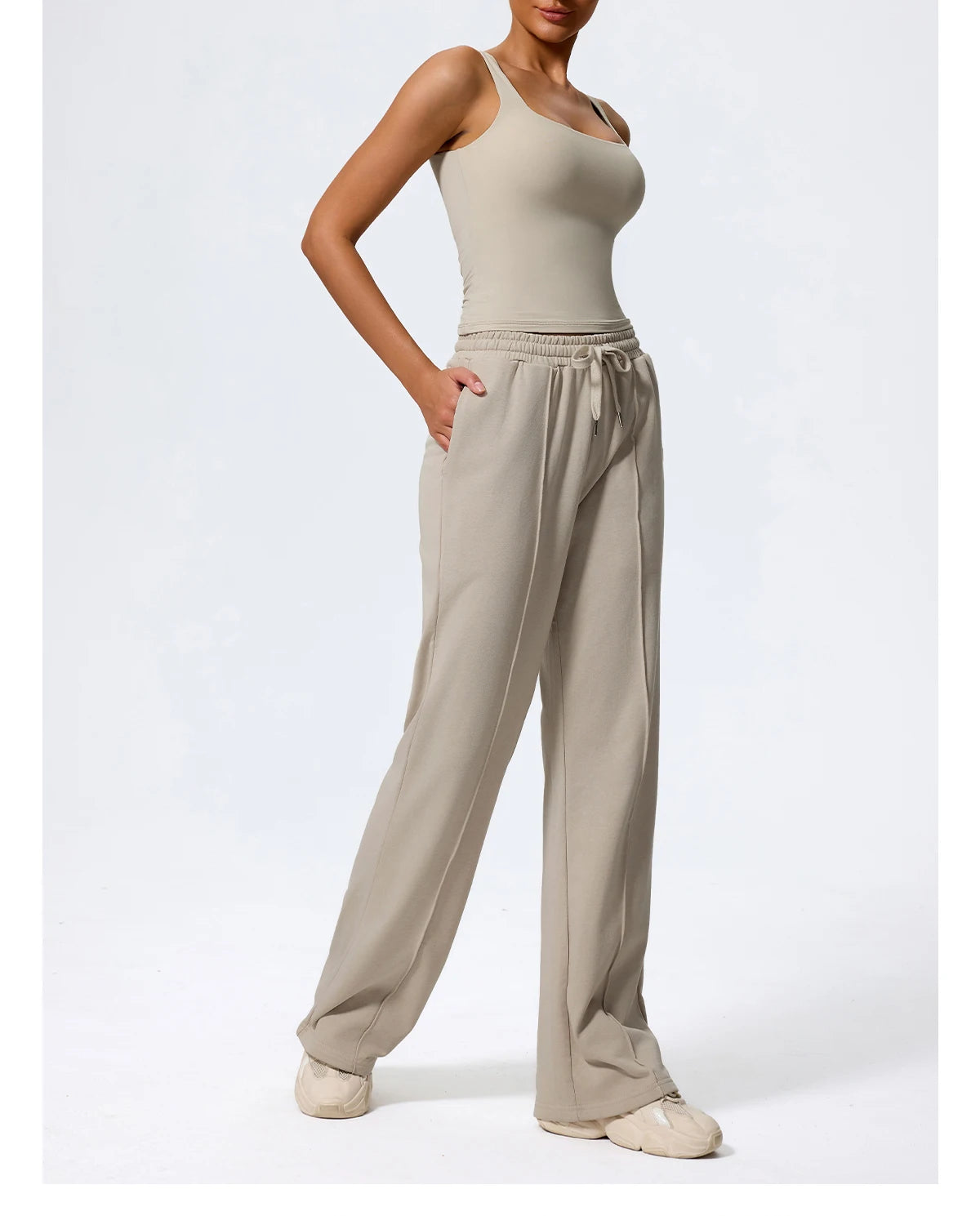 Pantalones deportivos Hearuisavy para mujer, corte recto, con cordón ajustable, bolsillos, para gimnasio, deportes, uso casual, actividades al aire libre, correr, entrenamiento, yoga, pantalones largos.