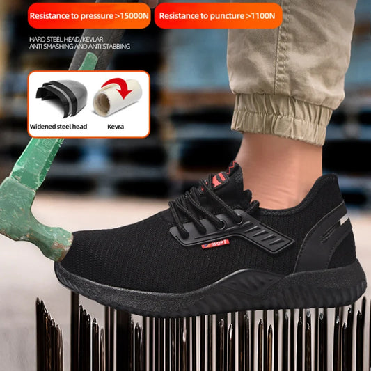 Calzado de protección para hombre, zapatos con puntera de acero, calzado de seguridad, calzado táctico para hombre, zapatillas de moda para hombre y profesionales de la seguridad laboral.