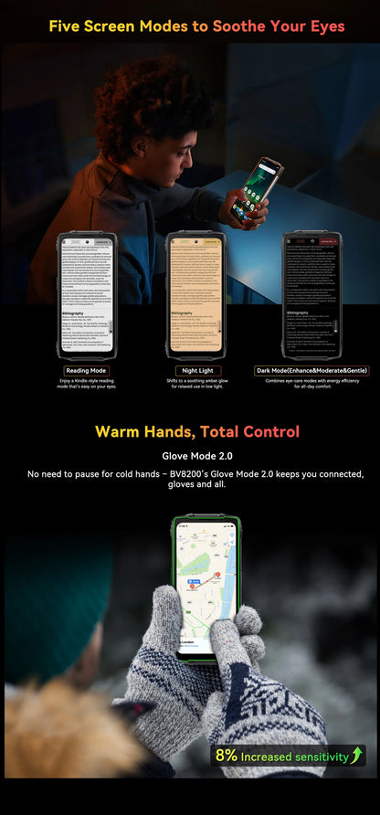 【Estreno mundial】Blackview BV8200 Teléfono resistente con pantalla de 6,5" 2.4K a 120 Hz, procesador Helio G100, 12 GB de RAM, 256 GB de almacenamiento, NFC, linterna y sistema operativo Android 14.