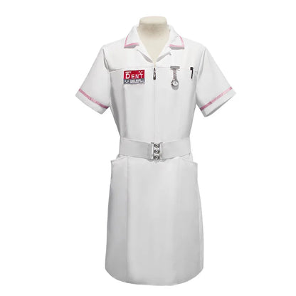 Horror Scary Movie Arkham Dark Knight Clown Joker Nurse Uniform Dress Accessories Nurses Costume Party Outfit Men Women